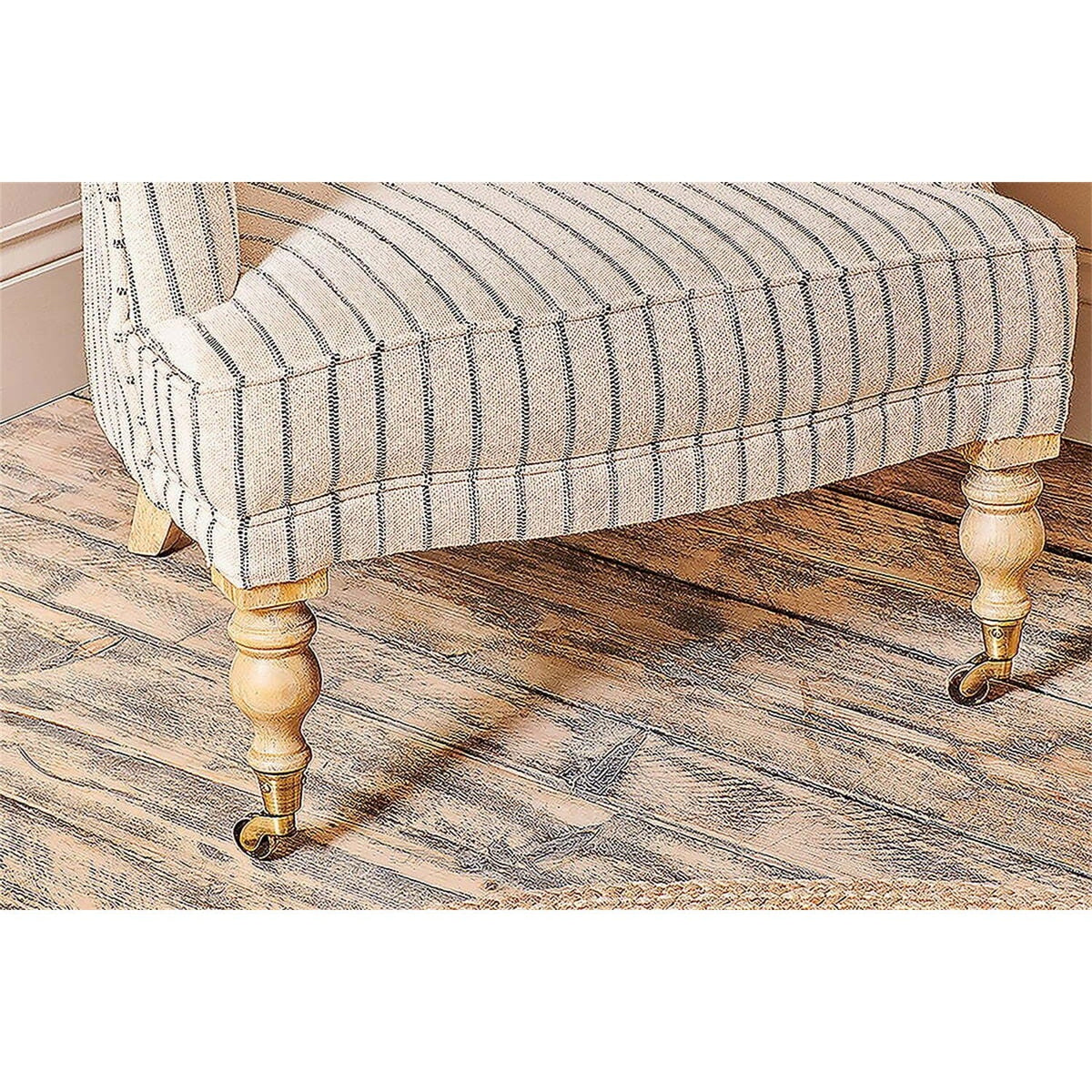 Sanja Stripe Cotton Armchair - Off White