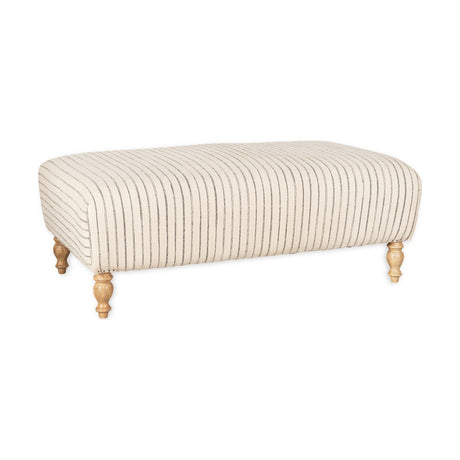 Sanja Stripe Upholstered Ottoman - Off White