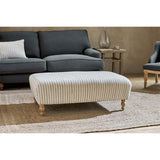 Sanja Stripe Upholstered Ottoman - Off White