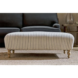 Sanja Stripe Upholstered Ottoman - Off White