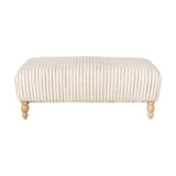 Sanja Stripe Upholstered Ottoman - Off White