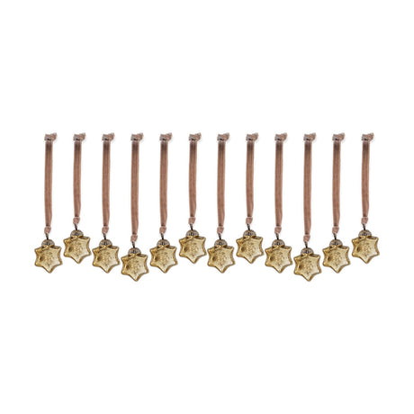 Sardi Star Glass Baubles - Gold - Set of 12