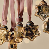 Sardi Star Glass Baubles - Gold - Set of 12