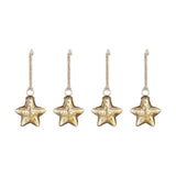 Sardi Star Recycled Glass Baubles - Gold - Set of 4