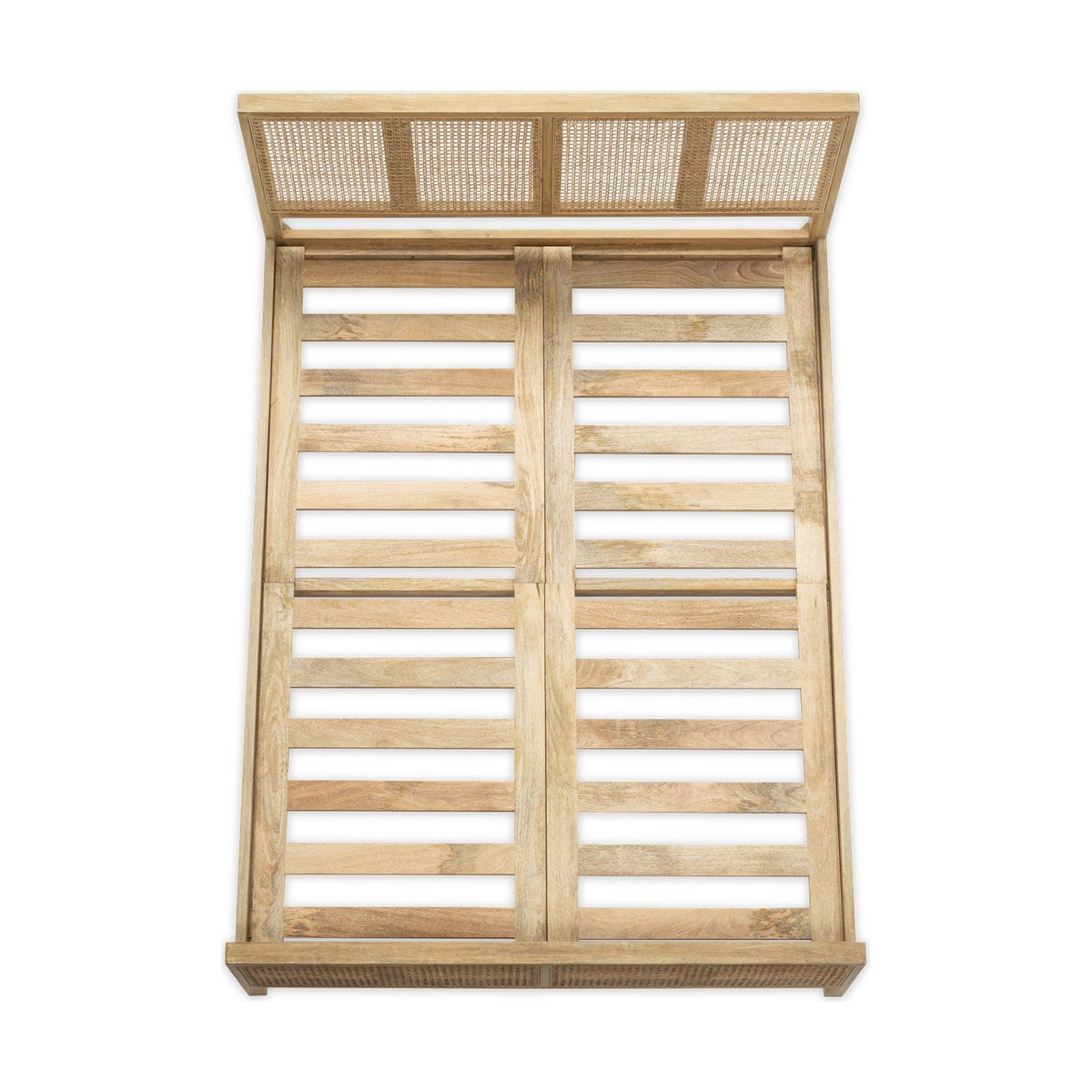 Saharsa King Cane & Mango Wood Bed Frame - Natural