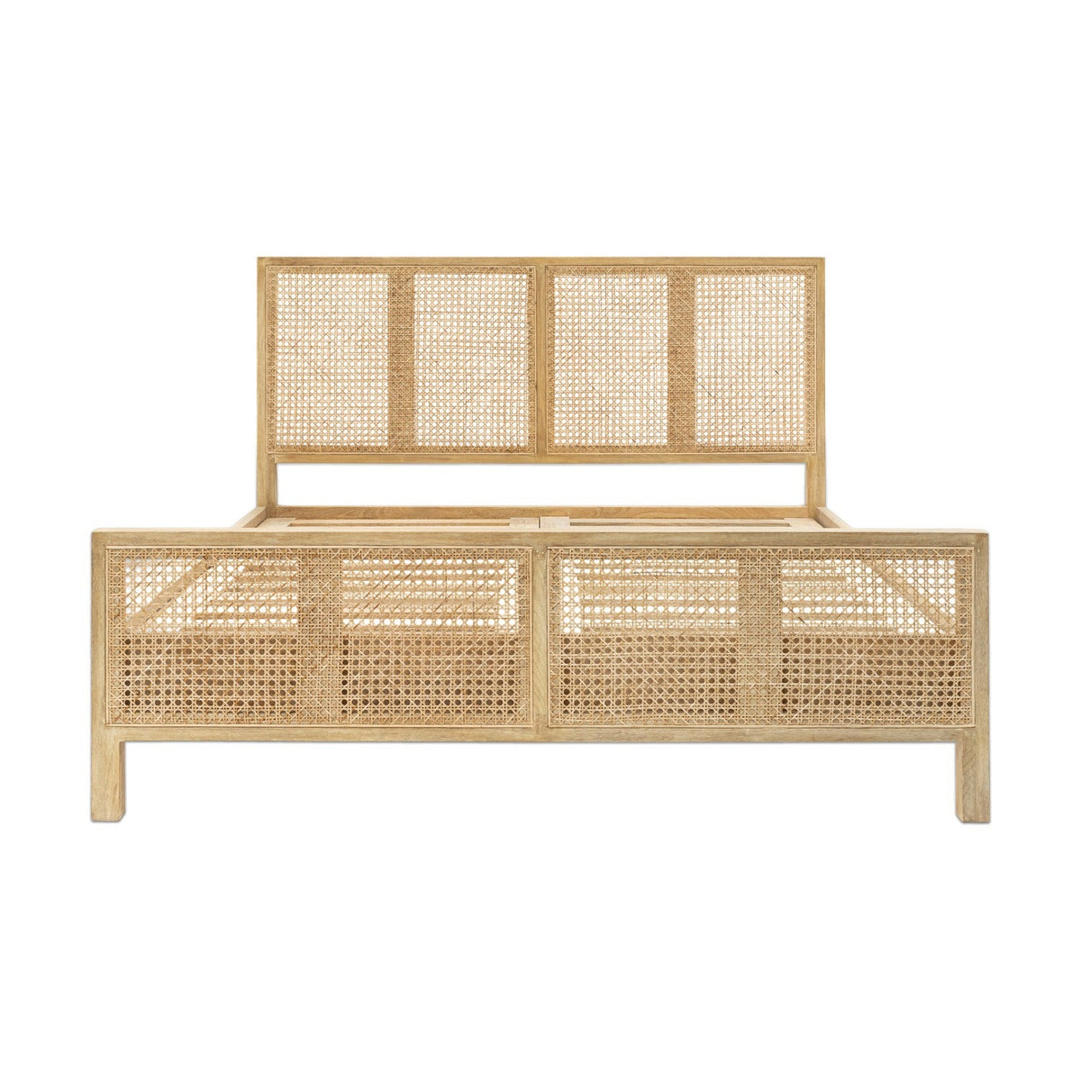 Saharsa King Cane & Mango Wood Bed Frame - Natural