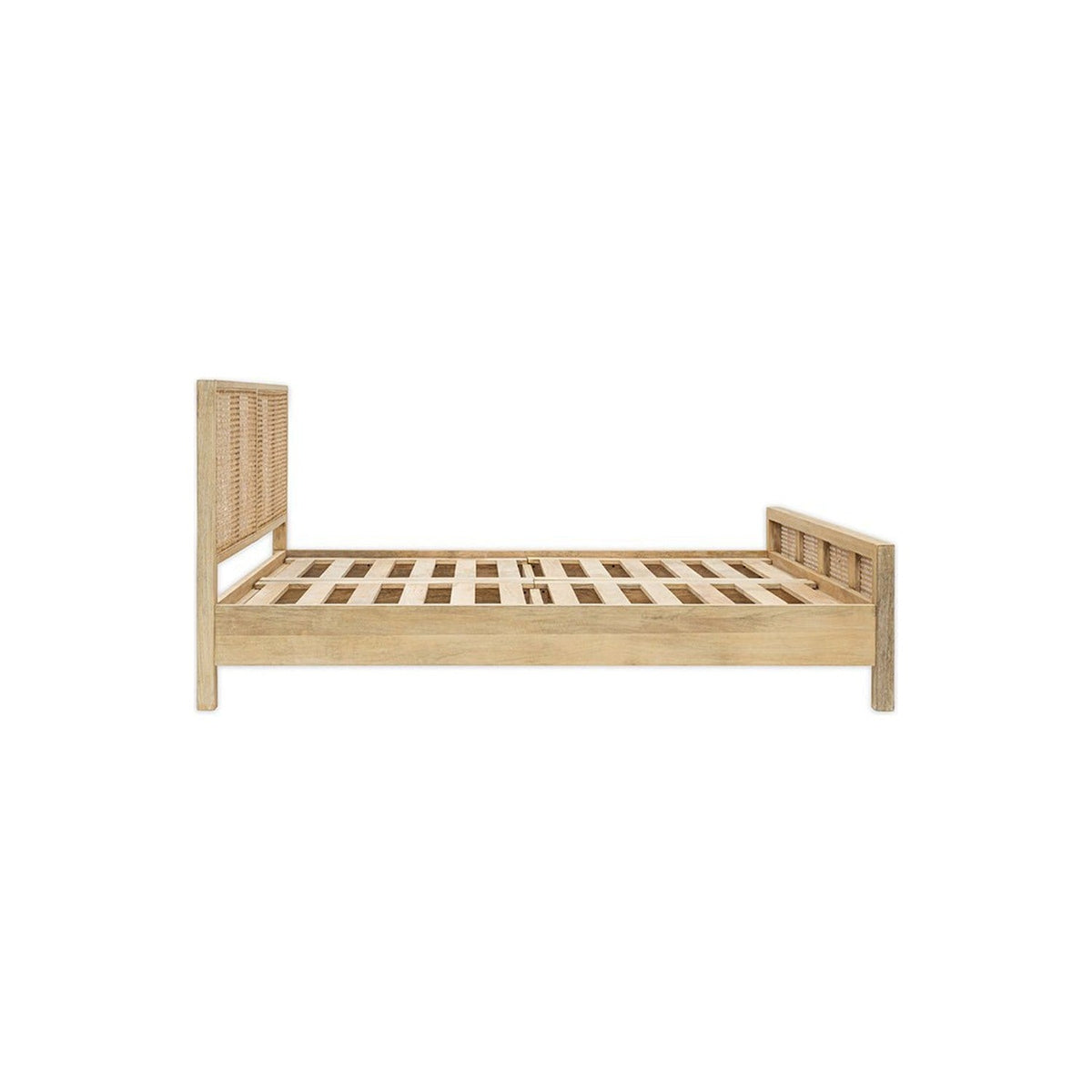Saharsa Super King Cane & Mango Wood Bed Frame - Natural