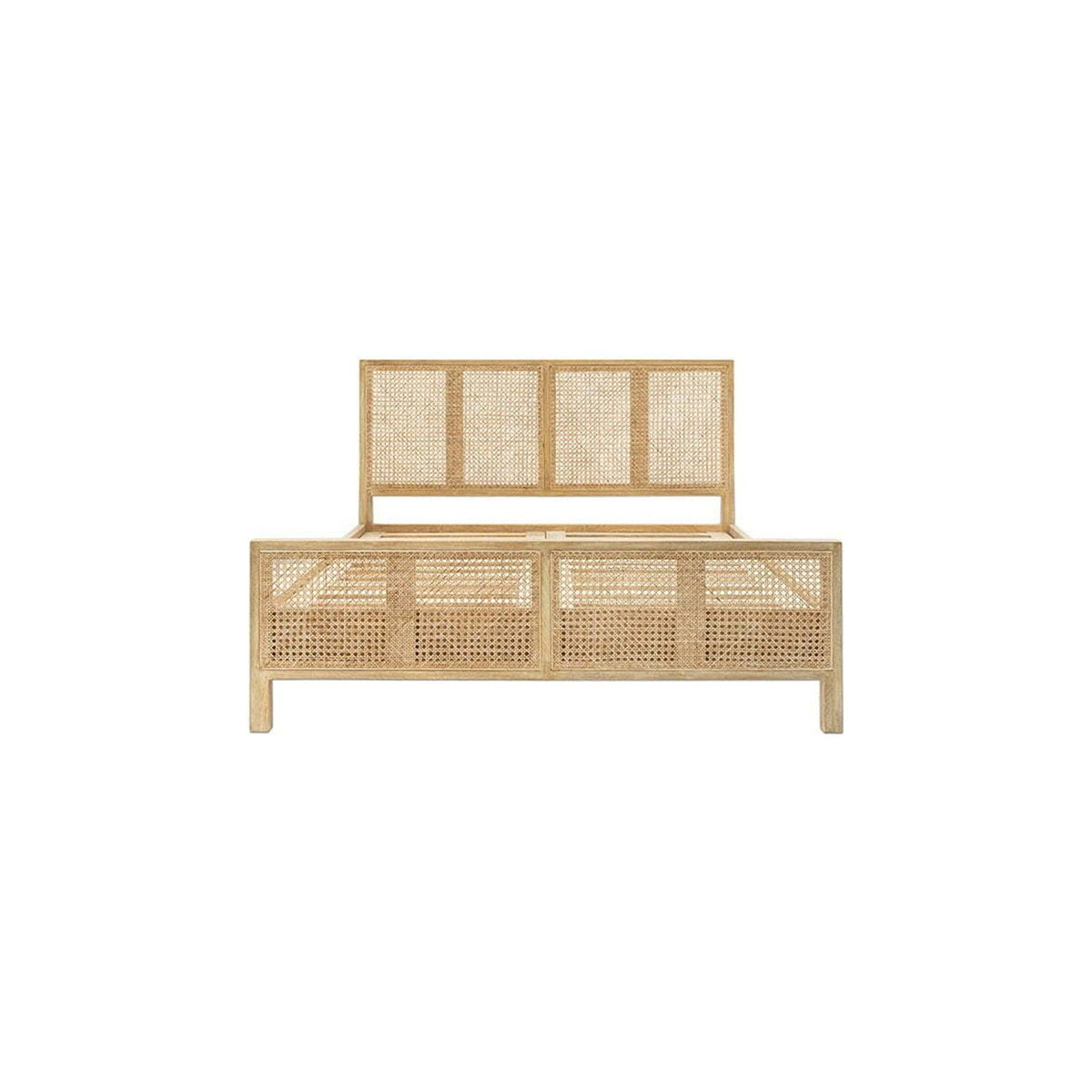 Saharsa Super King Cane & Mango Wood Bed Frame - Natural