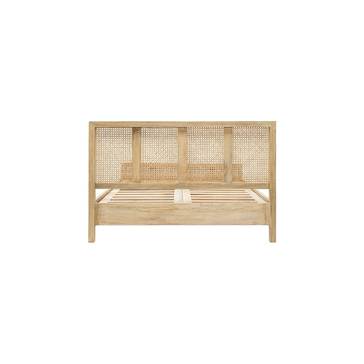 Saharsa Super King Cane & Mango Wood Bed Frame - Natural