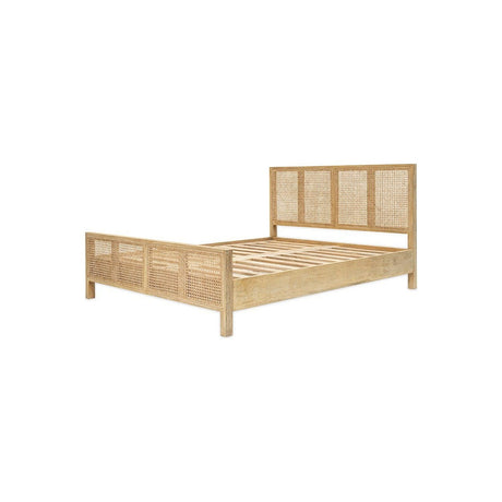 Saharsa Super King Cane & Mango Wood Bed Frame - Natural