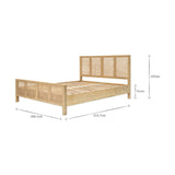 Saharsa Super King Cane & Mango Wood Bed Frame - Natural