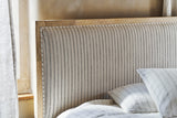 Sanja Double Stripe Upholstered Bed Frame - Natural