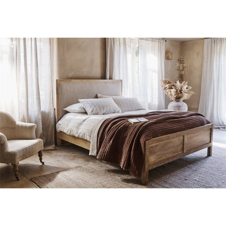 Sanja King Stripe Mango Wood Bed Frame - Natural