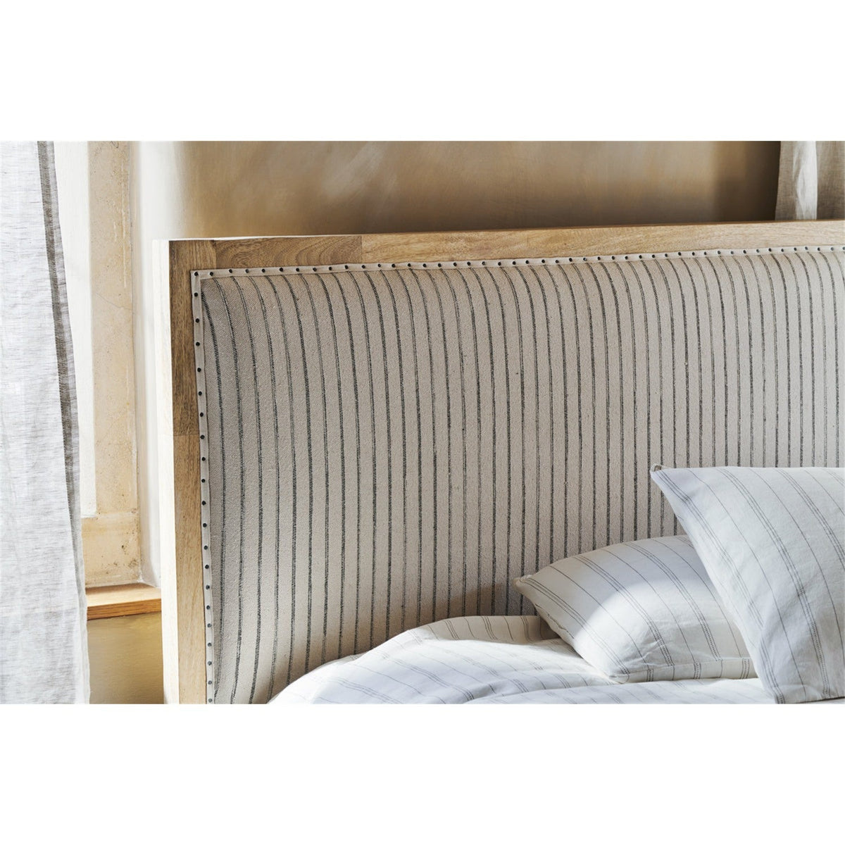 Sanja King Stripe Mango Wood Bed Frame - Natural