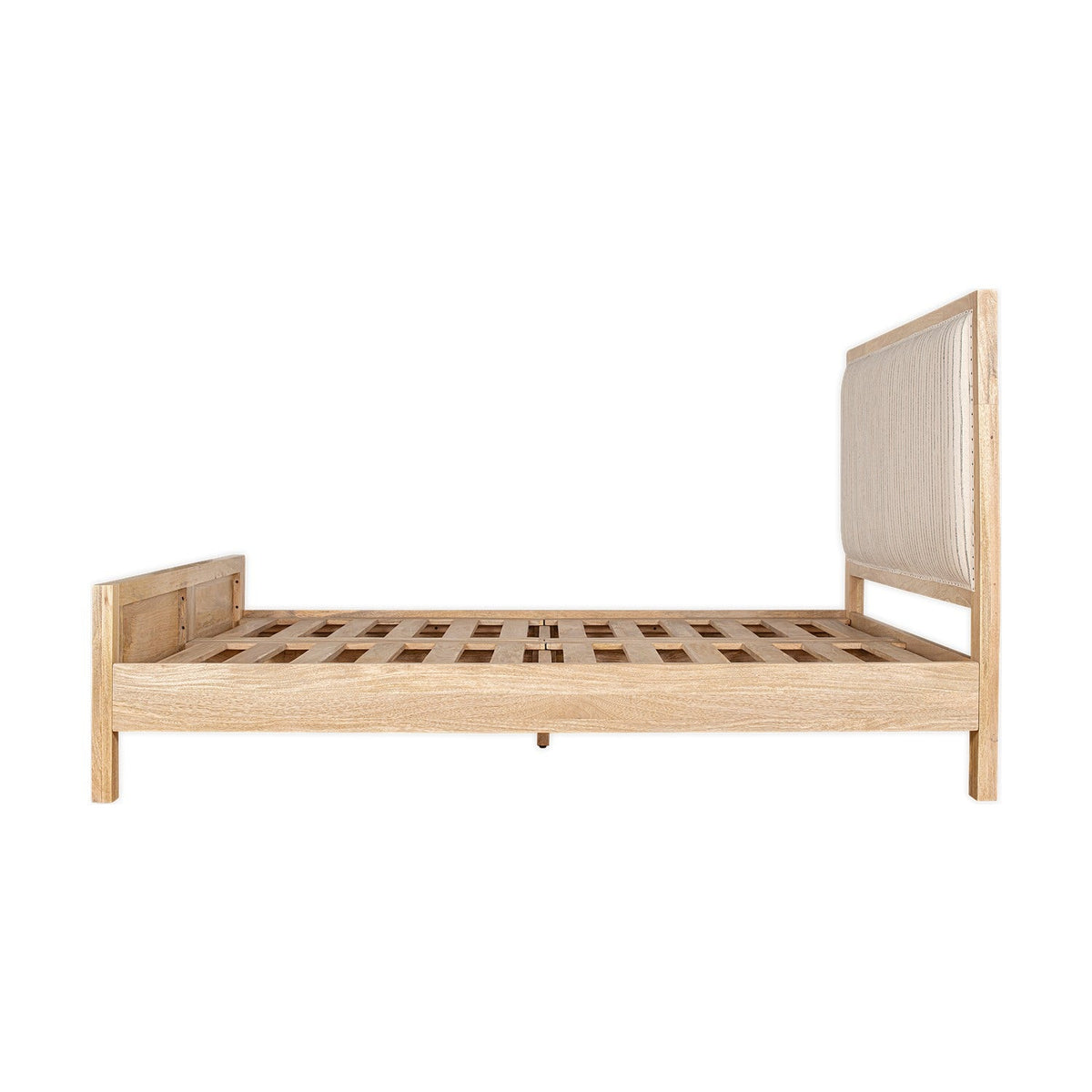 Sanja King Stripe Mango Wood Bed Frame - Natural