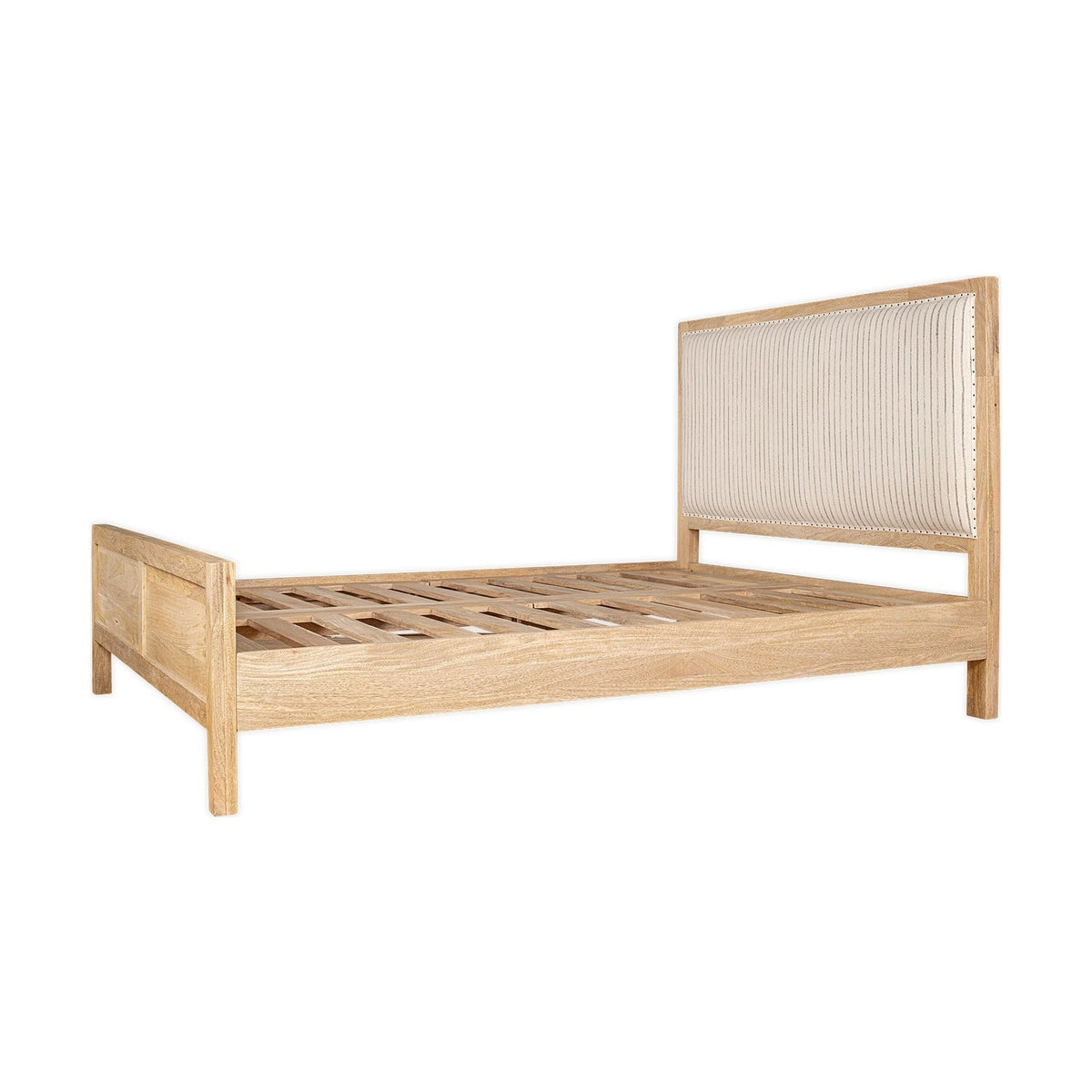 Sanja King Stripe Mango Wood Bed Frame - Natural