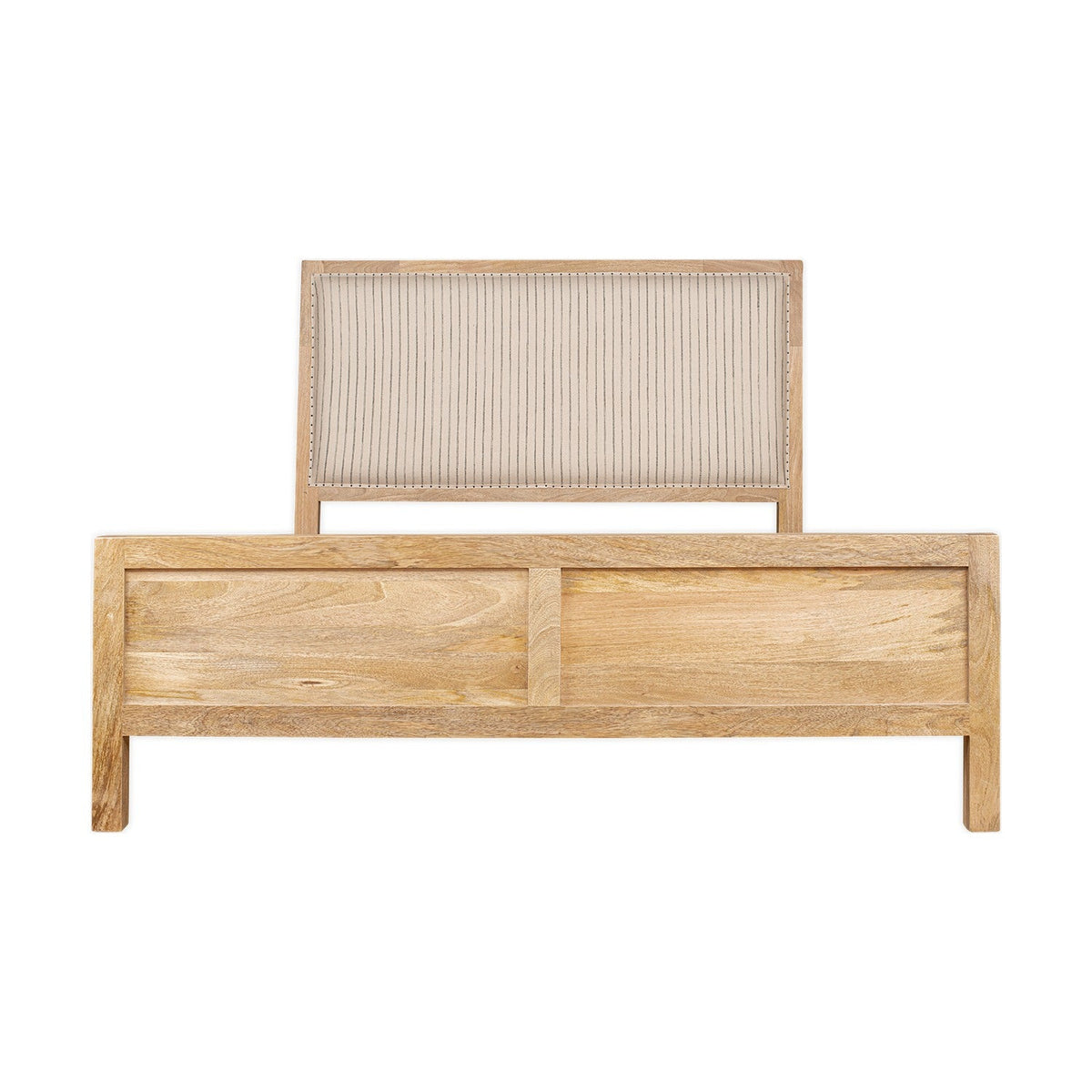 Sanja King Stripe Mango Wood Bed Frame - Natural