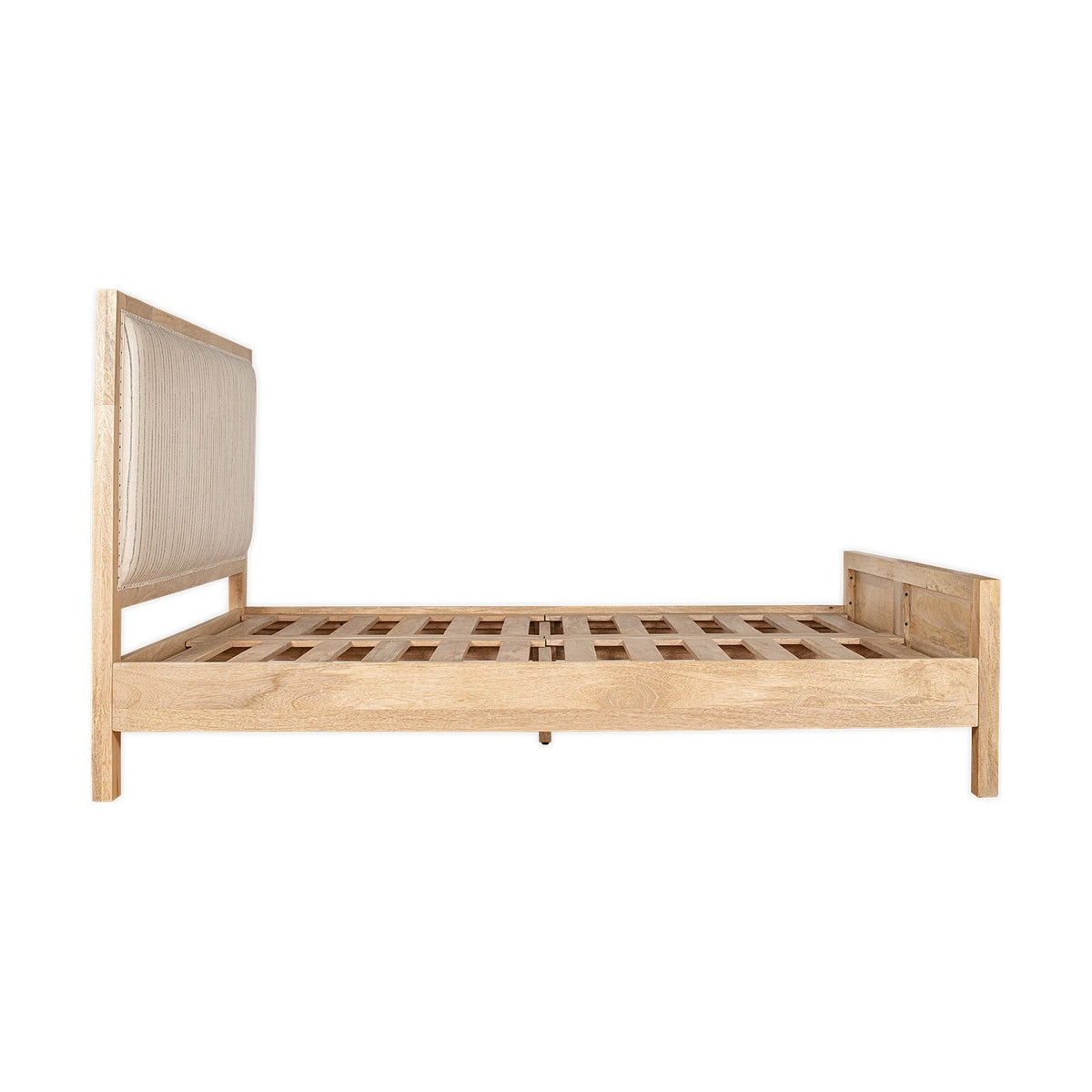 Sanja King Stripe Mango Wood Bed Frame - Natural