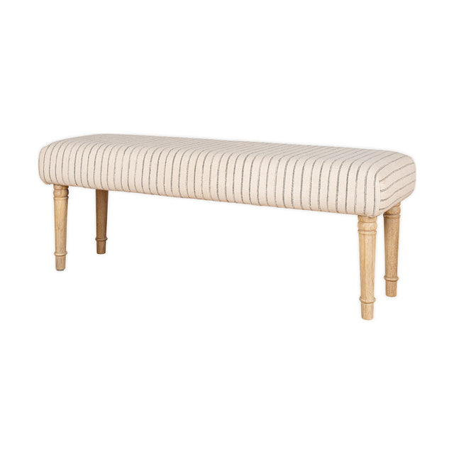 Sanja Stripe Upholstered Bench - Grey