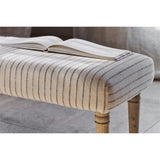 Sanja Stripe Upholstered Bench - Grey
