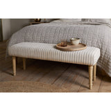 Sanja Stripe Upholstered Bench - Grey