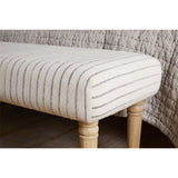Sanja Stripe Upholstered Bench - Grey