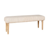 Sanja Stripe Upholstered Bench - Grey