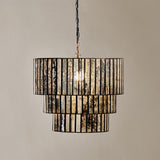 Shanaya Mottled Glass Chandelier - Antique Bronze