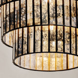 Shanaya Mottled Glass Chandelier - Antique Bronze