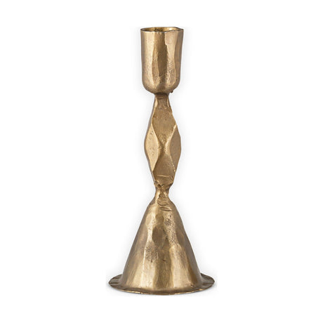 Shani Small Faceted Candlestick - Antique Brass