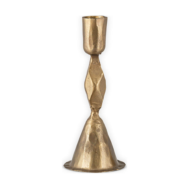Shani Small Faceted Candlestick - Antique Brass
