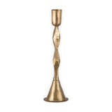 Shani Medium Faceted Candlestick - Antique Brass