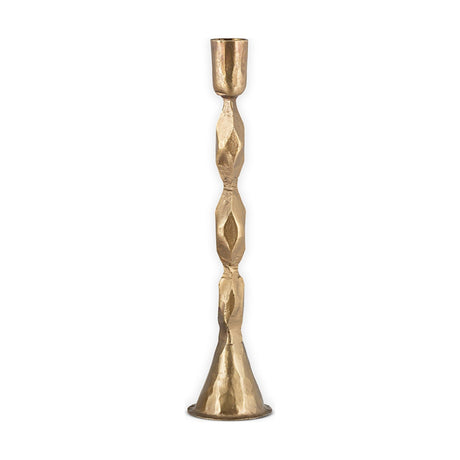 Shani Large Faceted Candlestick - Antique Brass