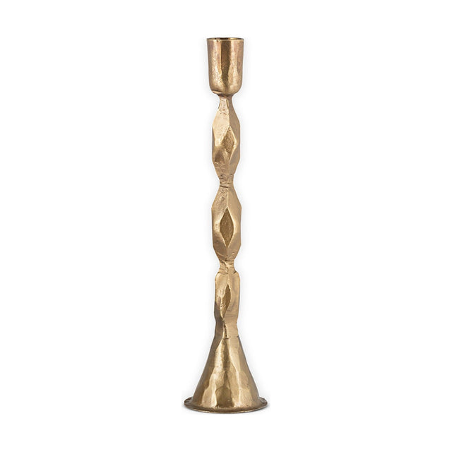 Shani Large Faceted Candlestick - Antique Brass