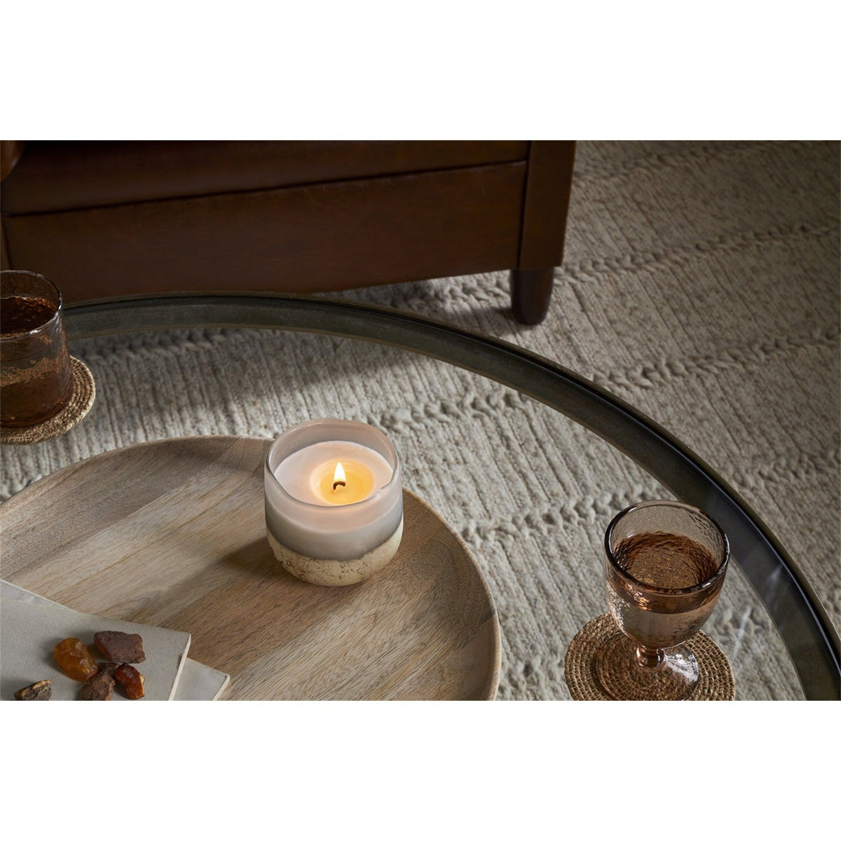 Cardamom & Amber 1 Wick Scented Candle - Aged Smoke