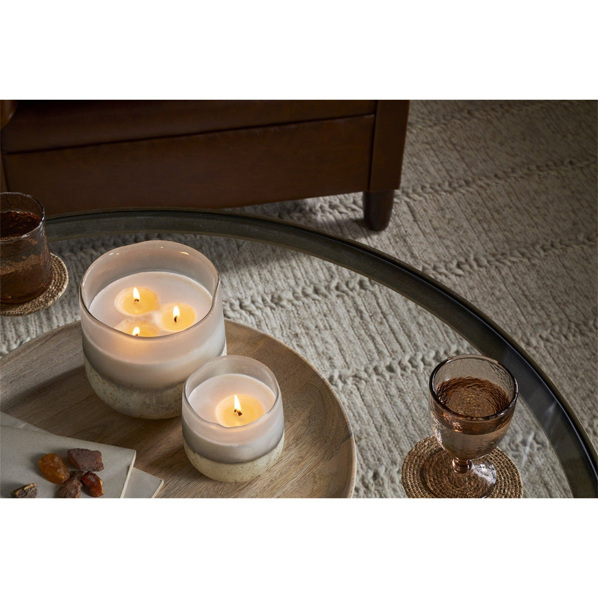 Cardamom & Amber 1 Wick Scented Candle - Aged Smoke