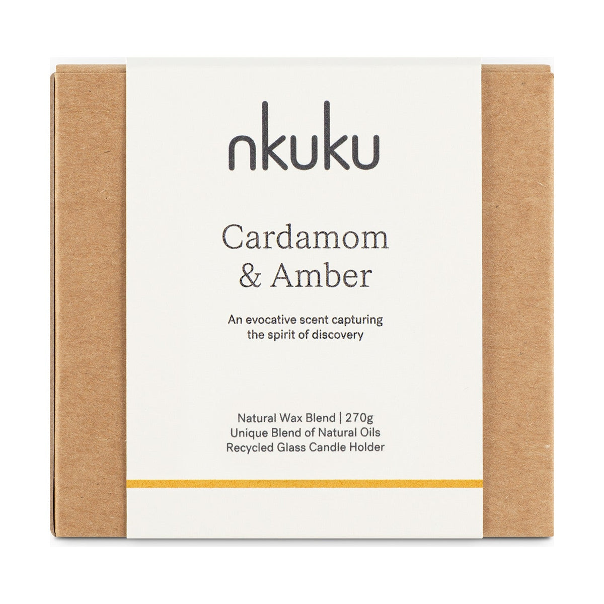 Cardamom & Amber 1 Wick Scented Candle - Aged Smoke
