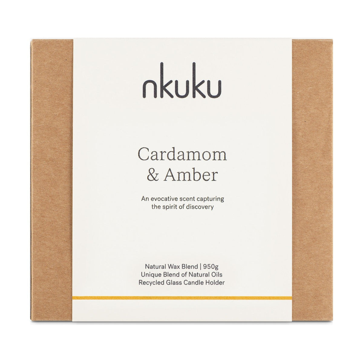 Cardamom & Amber 3 Wick Scented Candle - Aged Smoke