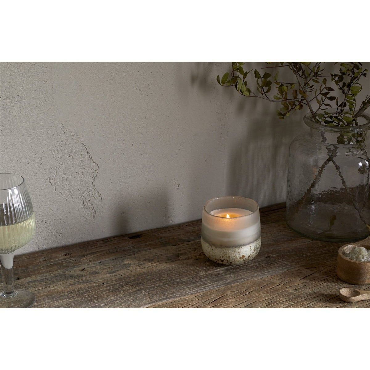 Sea Salt & Moss 3 Wick Scented Candle - Aged Smoke
