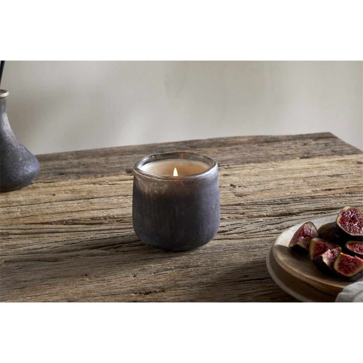 Cedarwood & Fig 1 Wick Scented Candle - Frosted Black