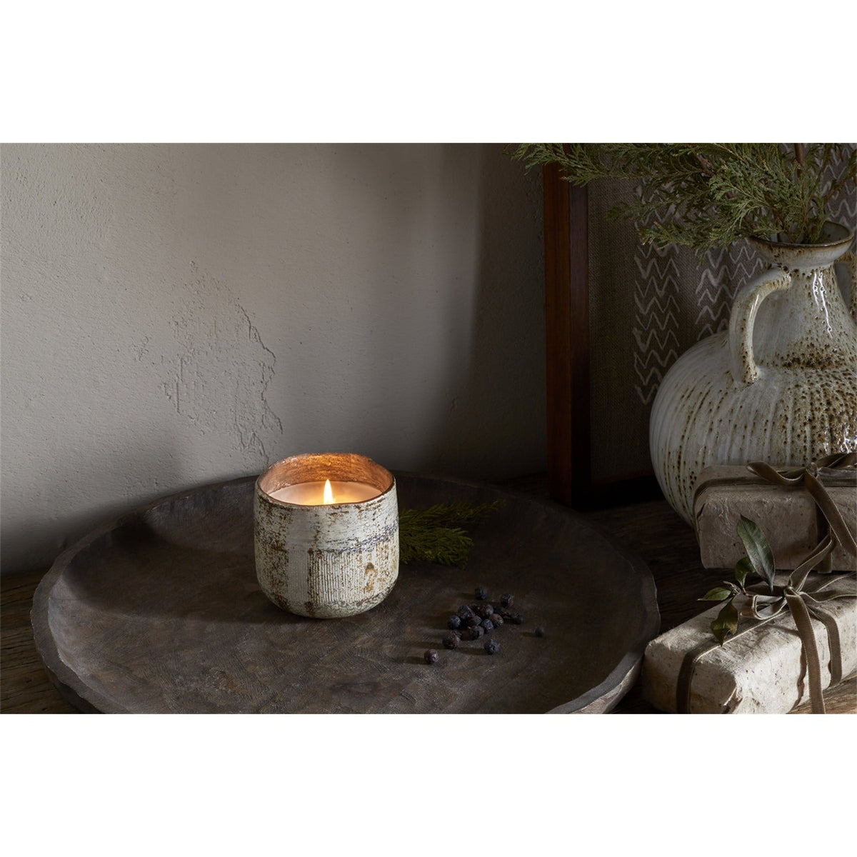 Juniper & Fir 1 Wick Scented Candle - Antique Gold