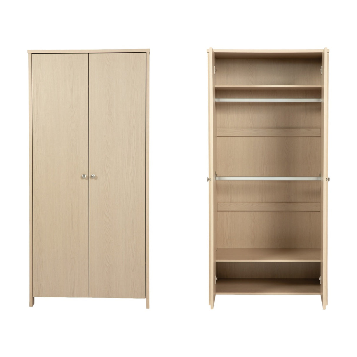 Seeker 2 Door Kids Wardrobe with Double Hanging Rail - Nordic