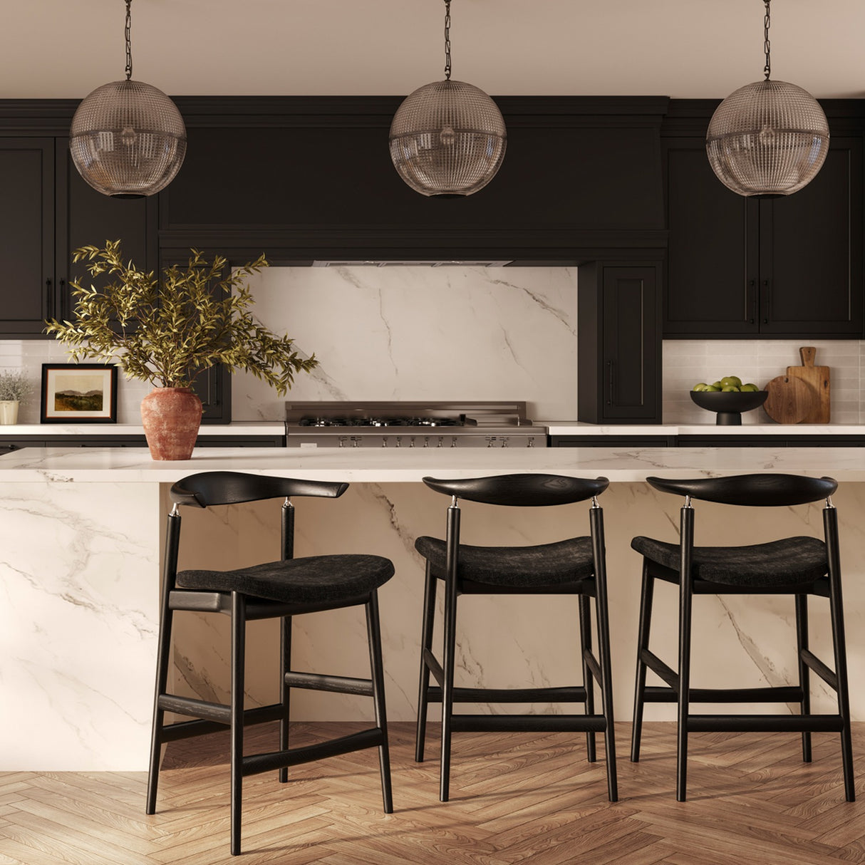Seine Bar Stool - Coal with Black