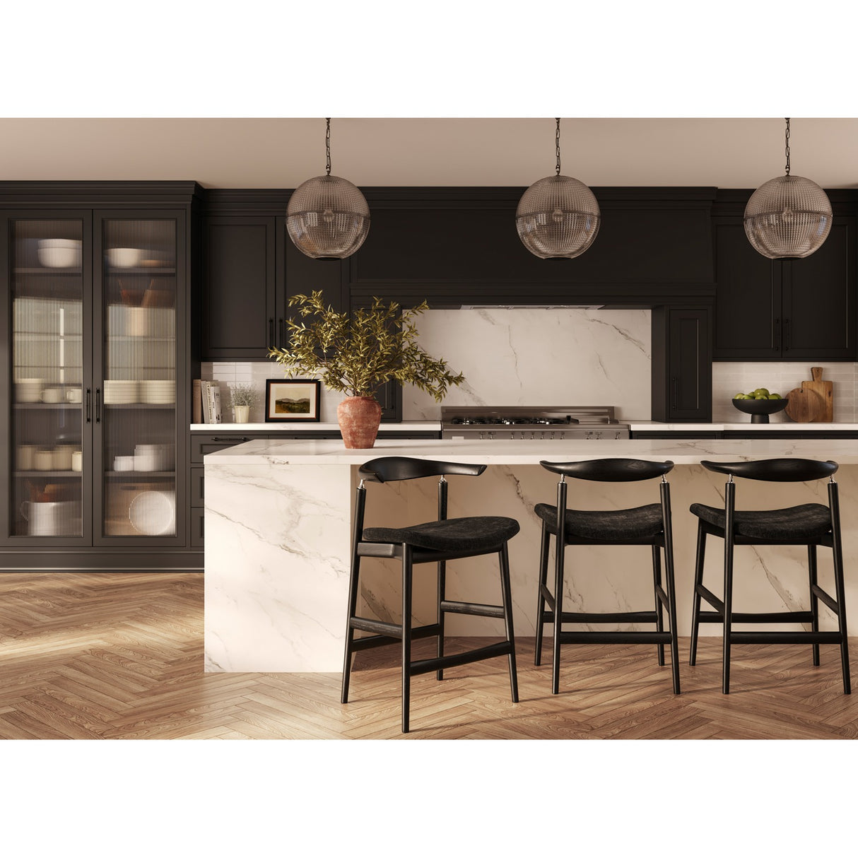 Seine Bar Stool - Coal with Black