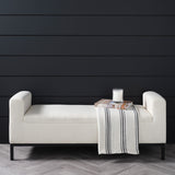 Serena Bench - Ivory with Black