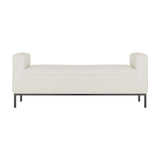 Serena Bench - Ivory with Black