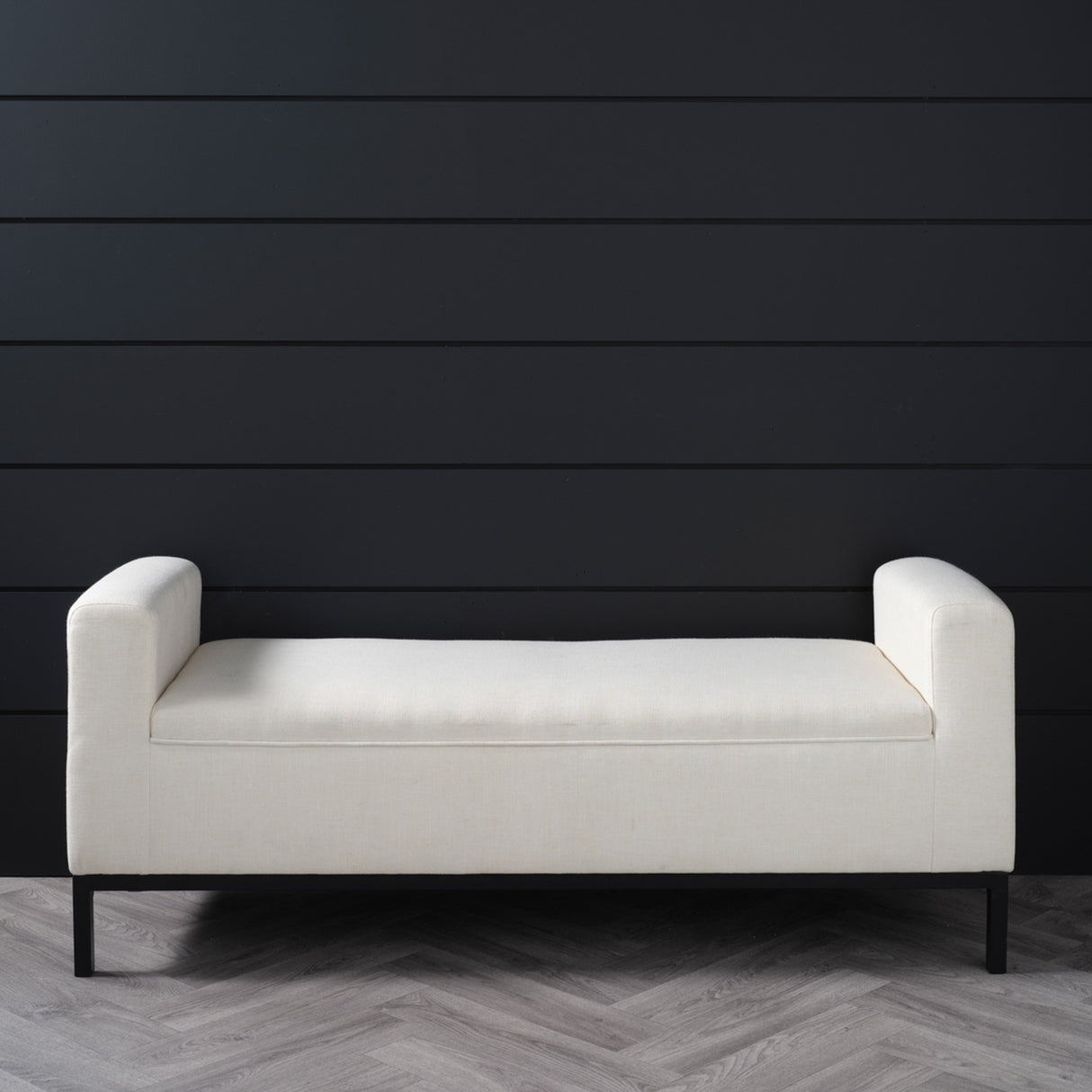 Serena Bench - Ivory with Black