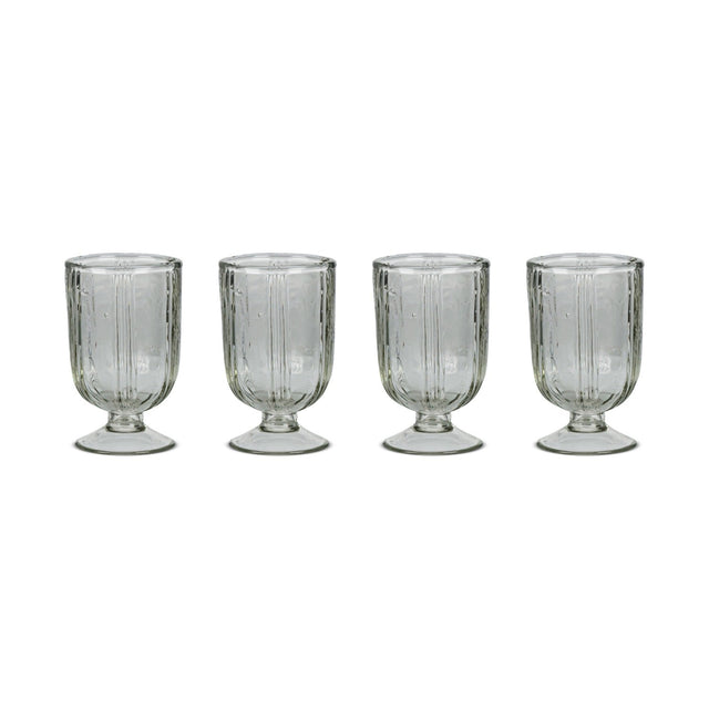 Sigiri Small Ribbed Wine Glasses - Clear - Set of 4