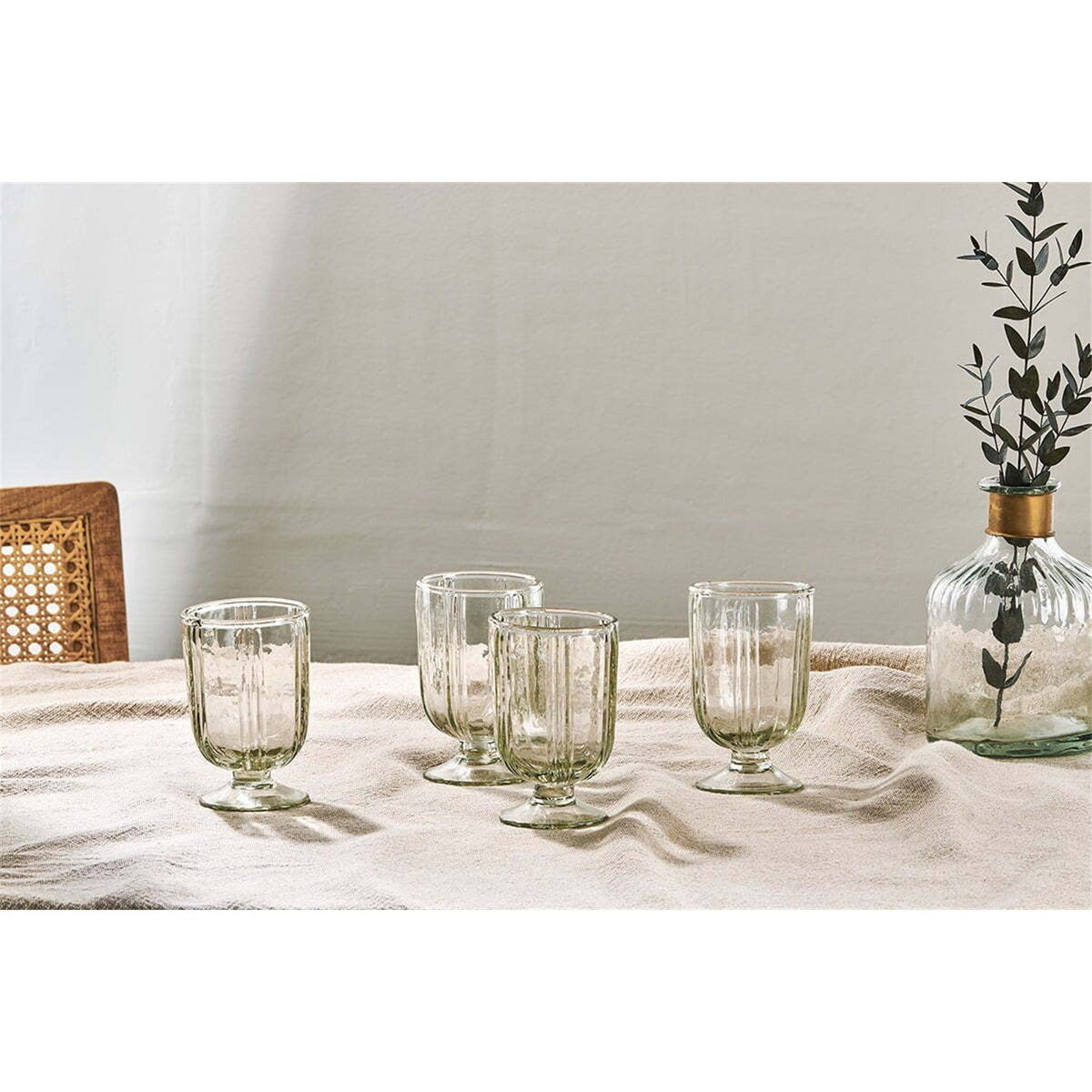 Sigiri Small Ribbed Wine Glasses - Clear - Set of 4