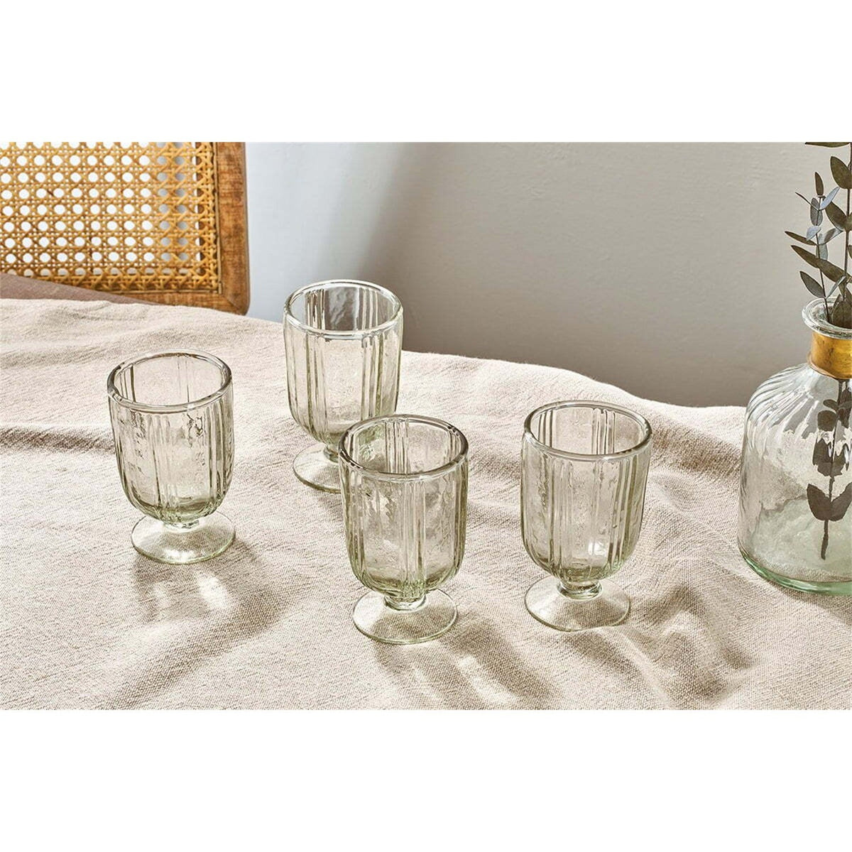 Sigiri Small Ribbed Wine Glasses - Clear - Set of 4